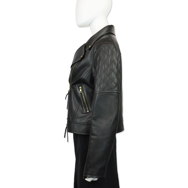Robert Graham Black Leather Moto Jacket