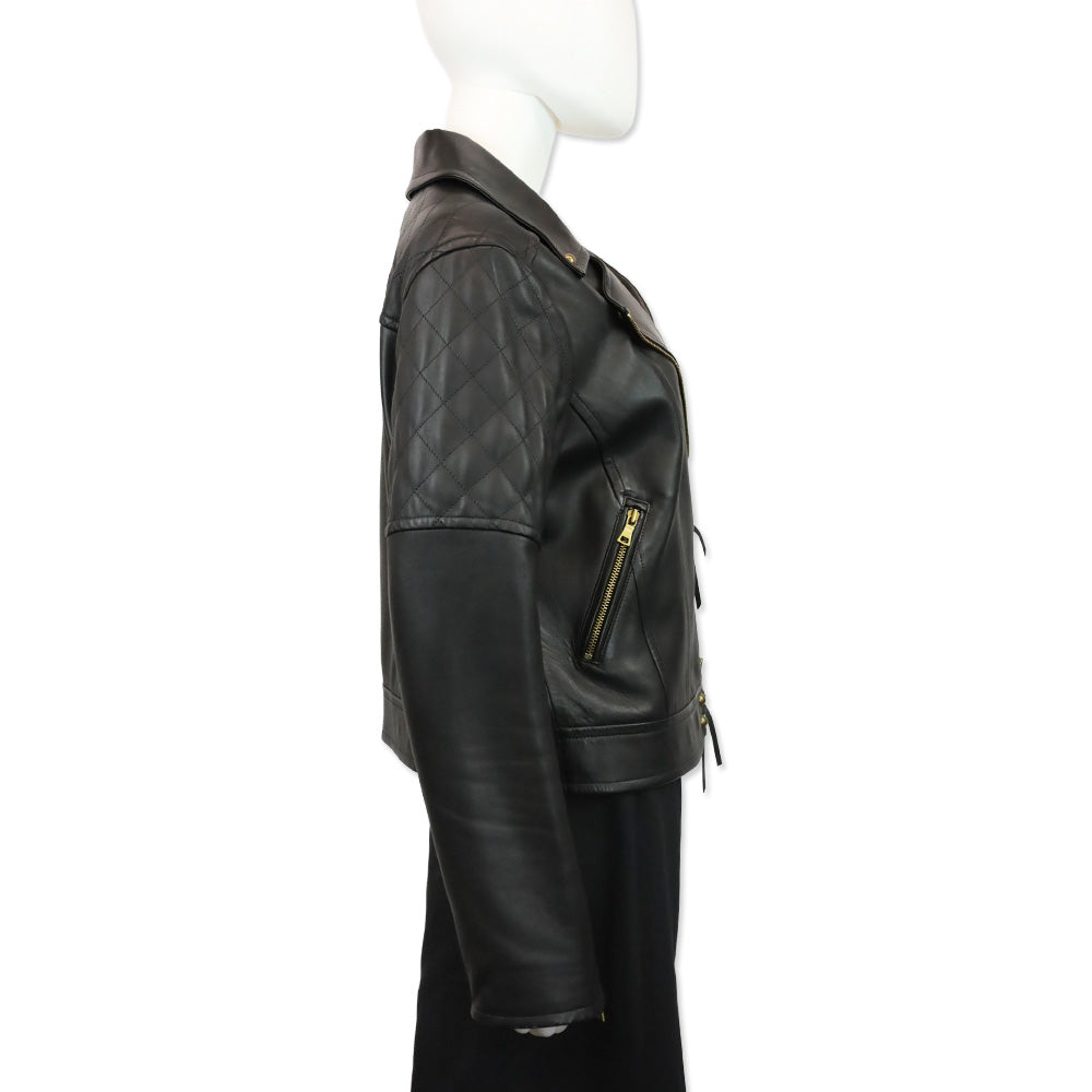 Robert Graham Black Leather Moto Jacket