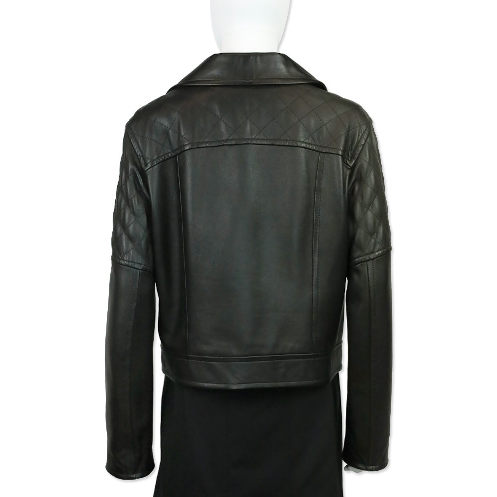 Robert Graham Black Leather Moto Jacket