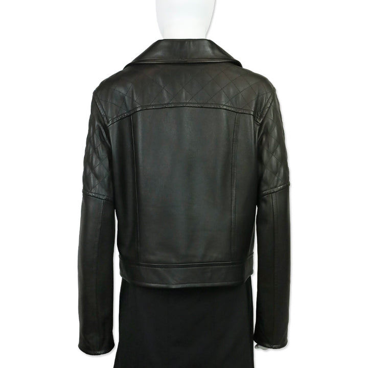 Robert Graham Black Leather Moto Jacket