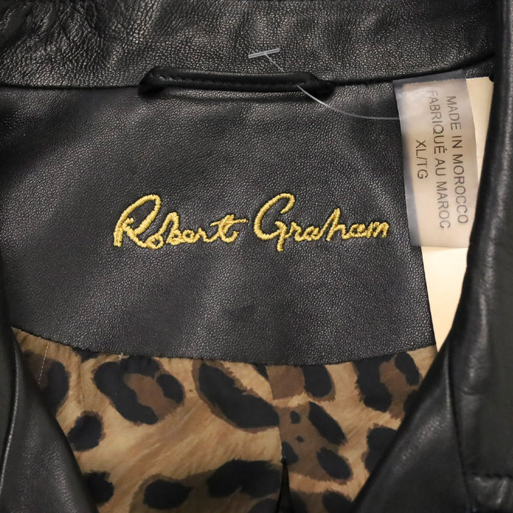Robert Graham Black Leather Moto Jacket