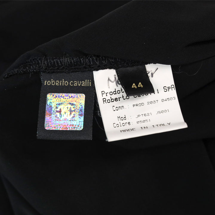 Roberto Cavalli Black Cowl Neck Halter Top