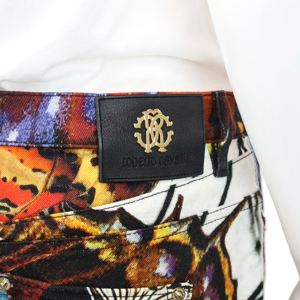 Roberto Cavalli Butterfly Print Skinny Pants