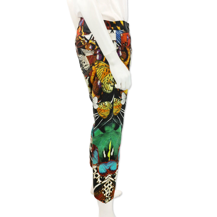 Roberto Cavalli Butterfly Print Skinny Pants