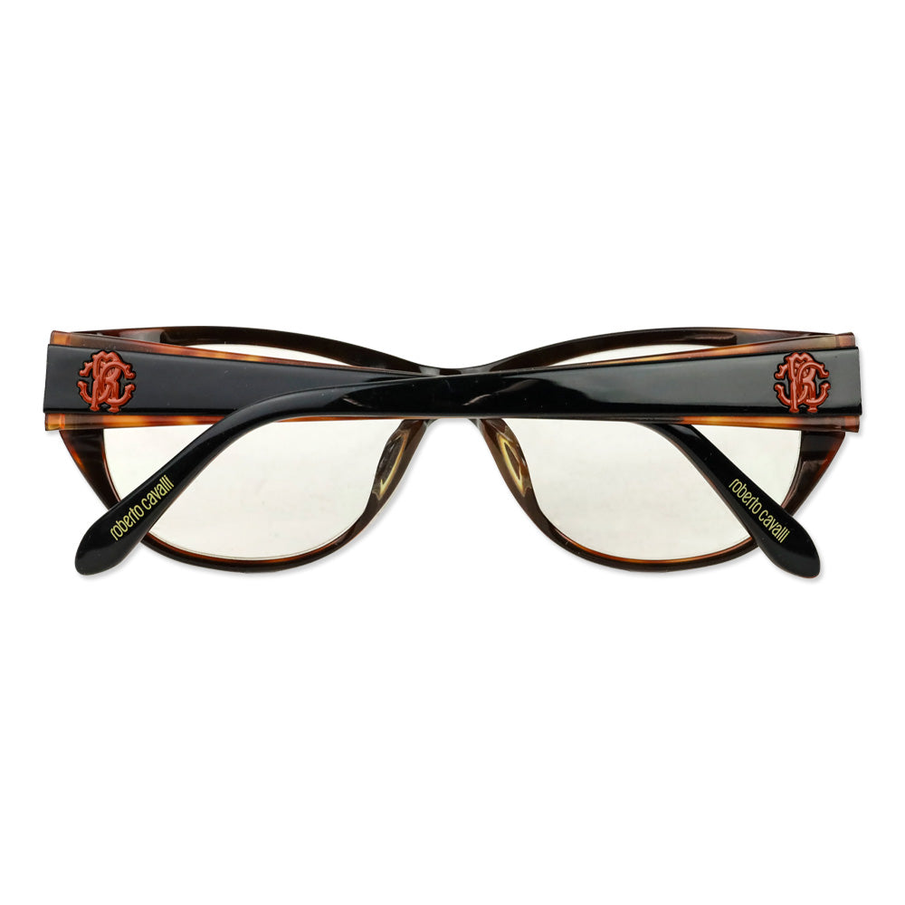 Roberto Cavalli Maupiti Dark Brown Acetate Oval Prescription Eyeglasses