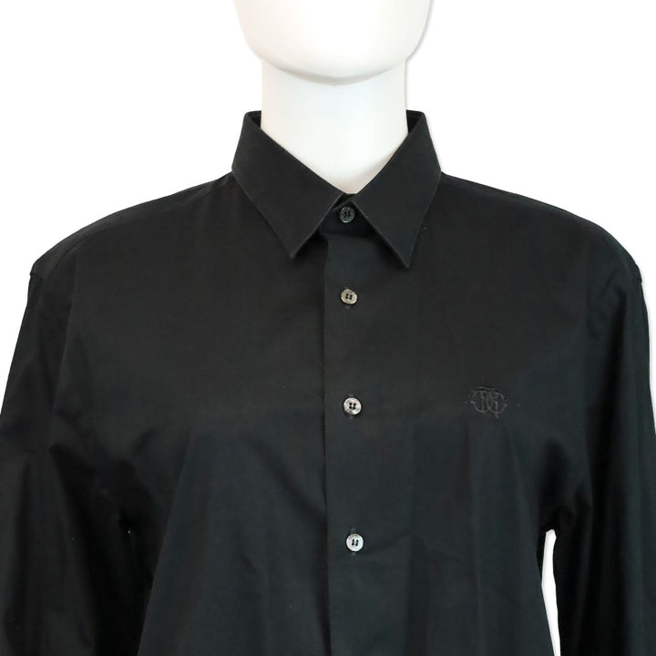 Roberto Cavalli Men's Black Button Up Shirt