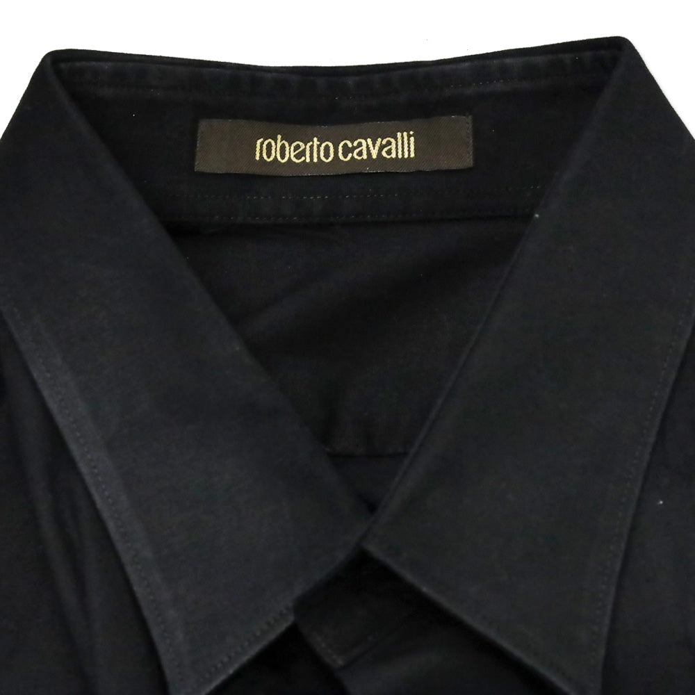 Roberto Cavalli Men's Black Button Up Shirt