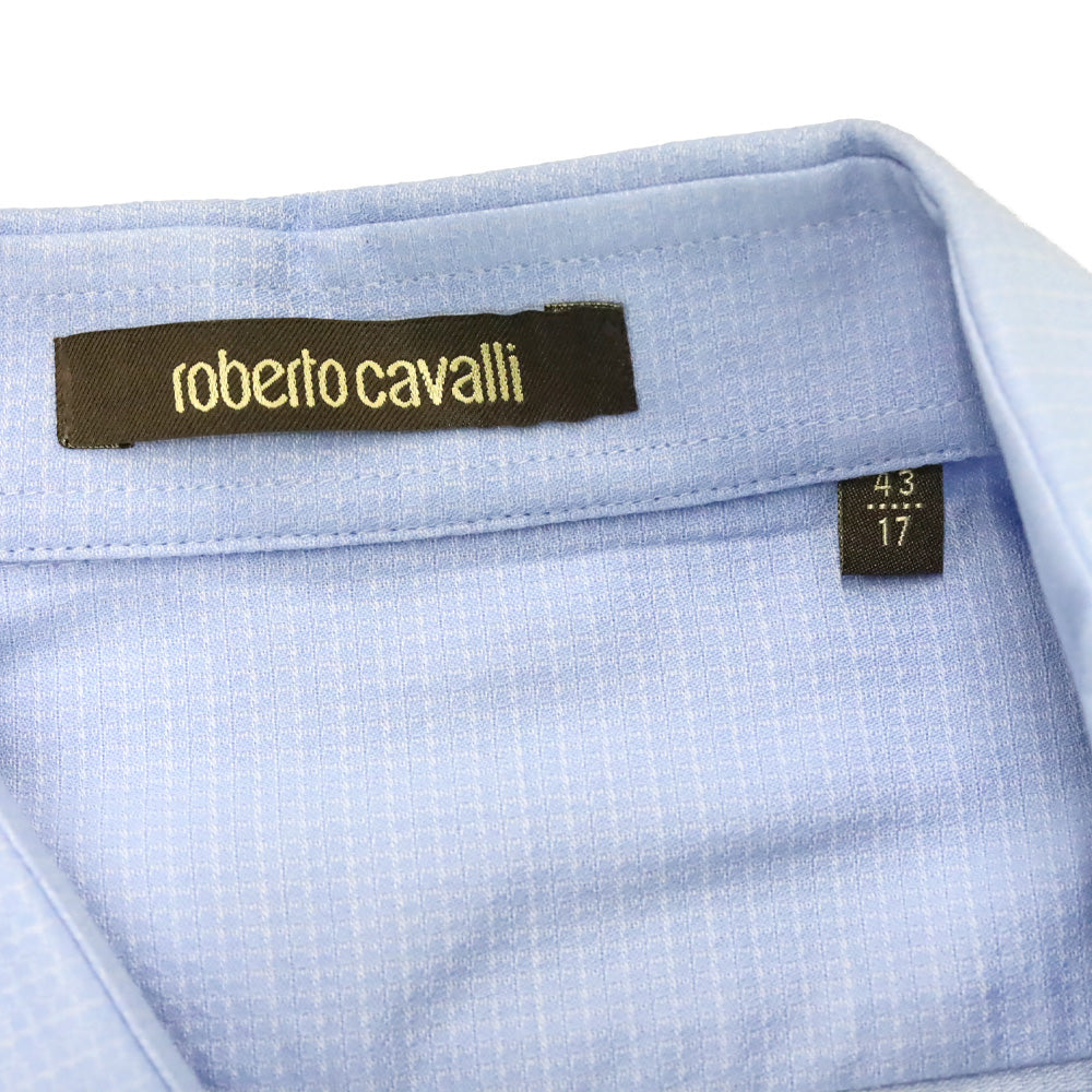 Roberto Cavalli Men's Blue Button Up Shirt