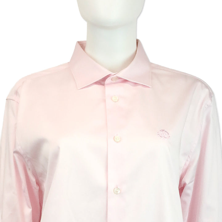 Roberto Cavalli Men's Pink Button Up Shirt