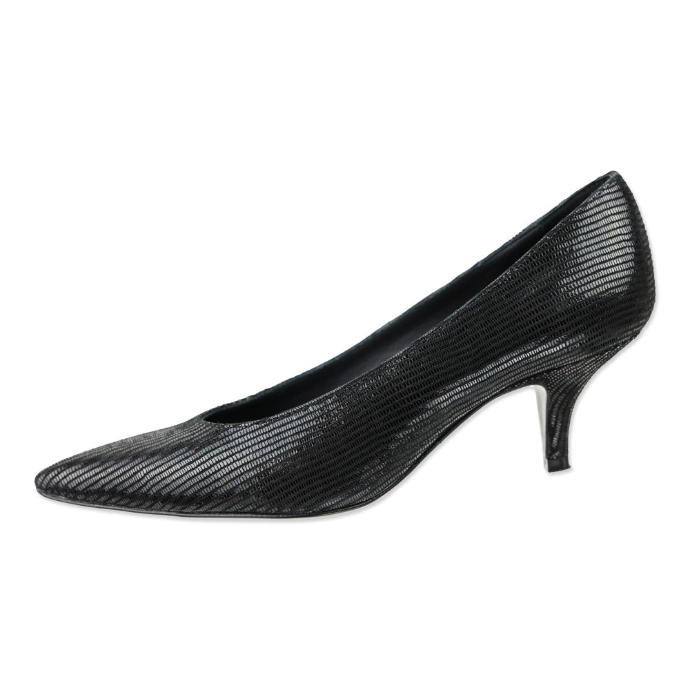 Roberto Festa Black Claude Snake Kitten Heel Pump