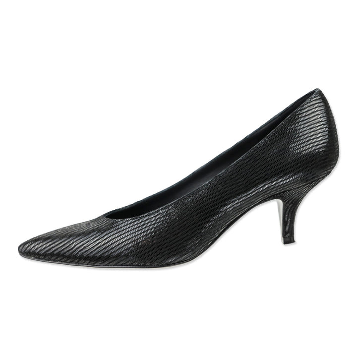 Roberto Festa Black Claude Snake Kitten Heel Pump