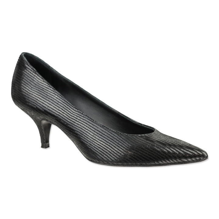 Roberto Festa Black Claude Snake Kitten Heel Pump