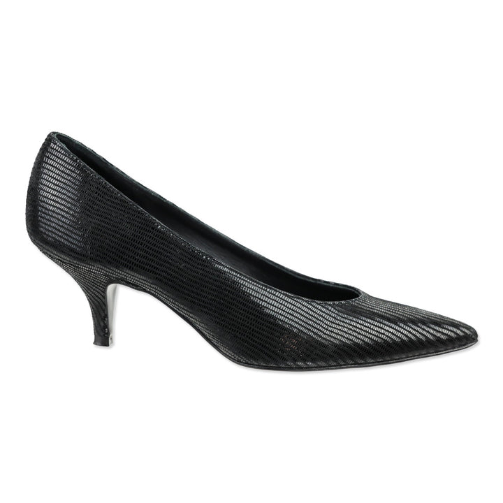 Roberto Festa Black Claude Snake Kitten Heel Pump