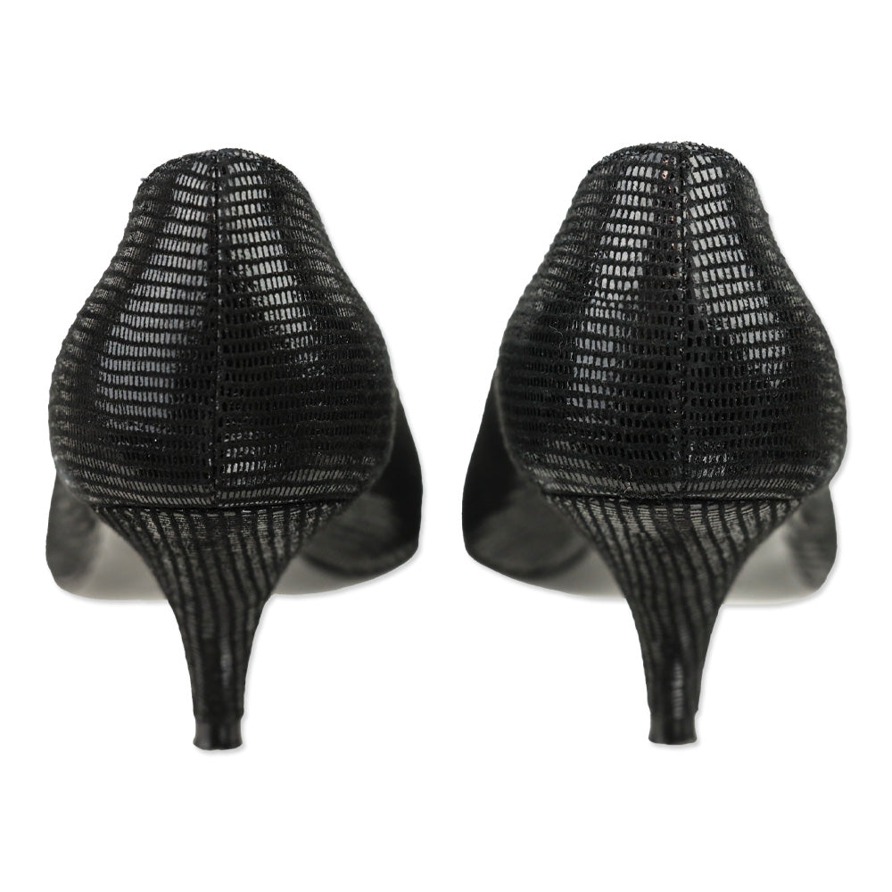 Roberto Festa Black Claude Snake Kitten Heel Pump