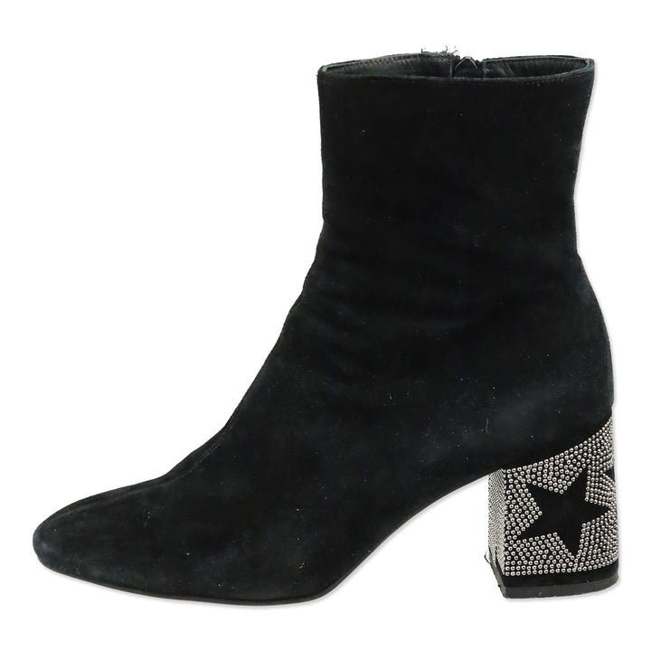 Roberto Festa Black Suede Star Block Heel Egeria Bootie