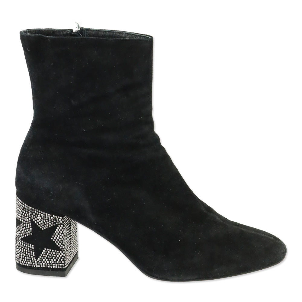 Roberto Festa Black Suede Star Block Heel Egeria Bootie