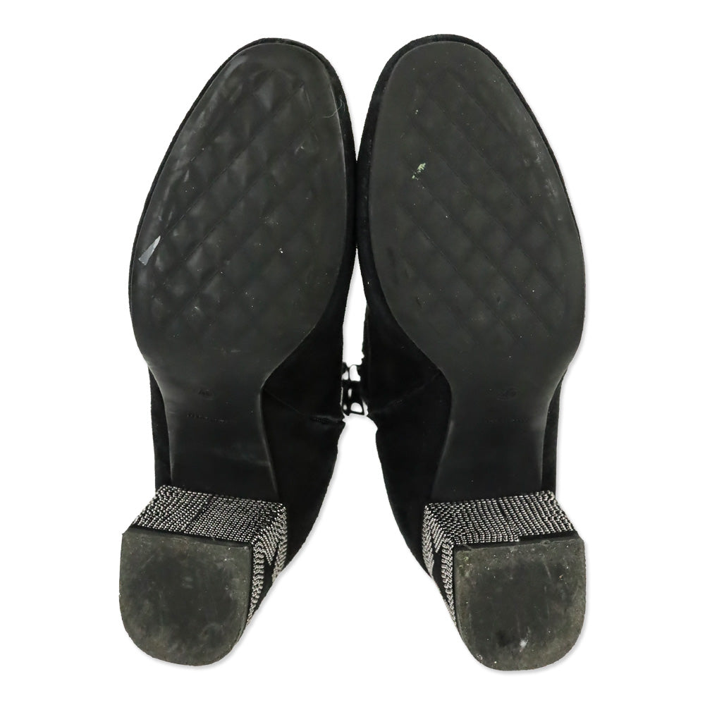 Roberto Festa Black Suede Star Block Heel Egeria Bootie