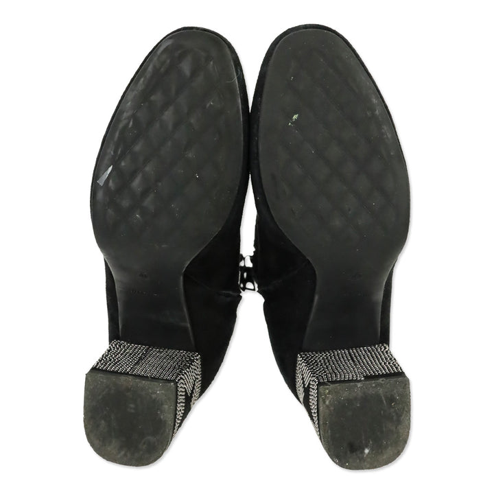 Roberto Festa Black Suede Star Block Heel Egeria Bootie