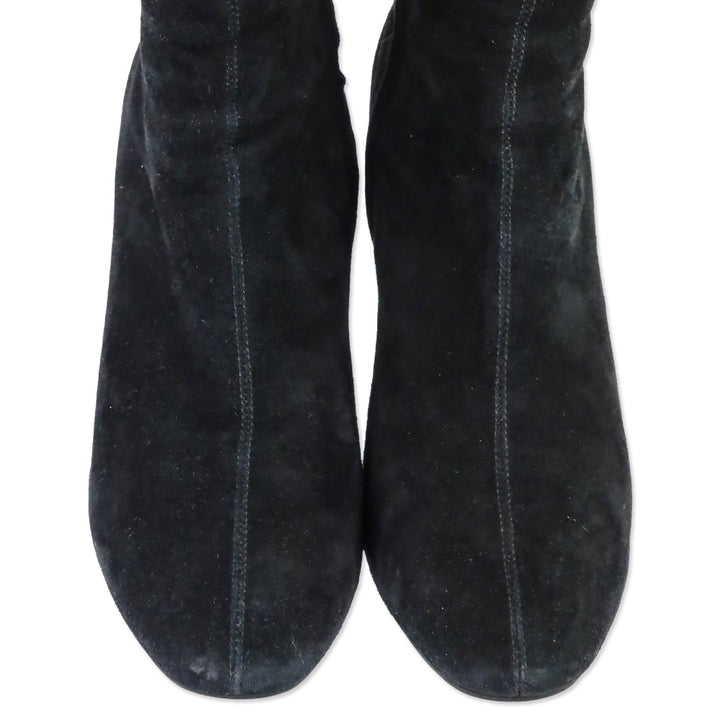 Roberto Festa Black Suede Star Block Heel Egeria Bootie