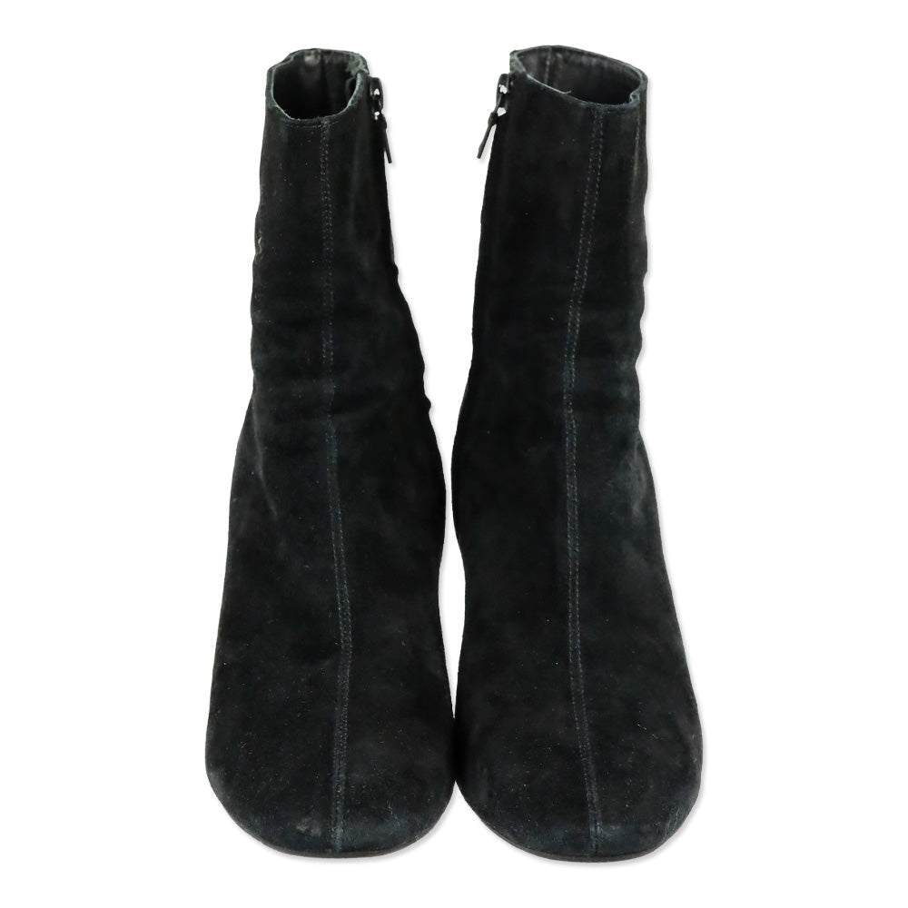 Roberto Festa Black Suede Star Block Heel Egeria Bootie