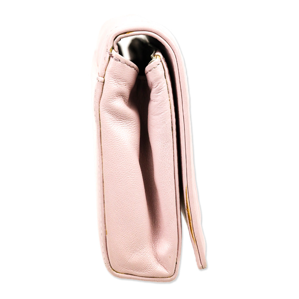 Rodo Pink Quilted Leather Small Crossbody with Chain Strap