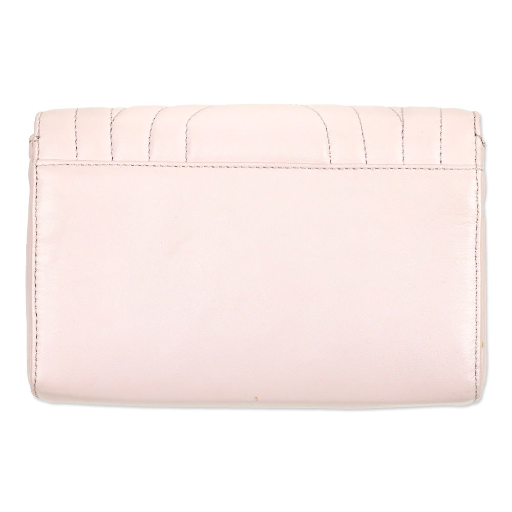 Rodo Pink Quilted Leather Small Crossbody with Chain Strap