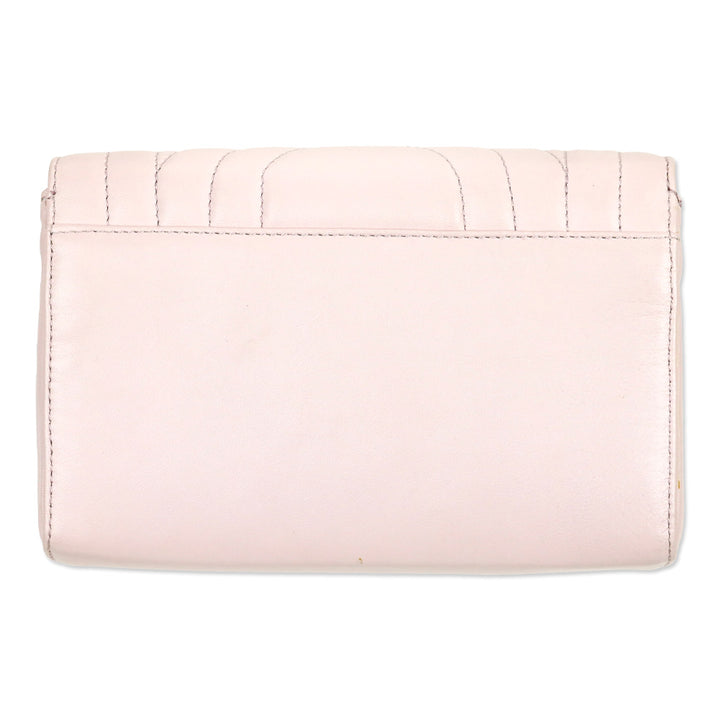 Rodo Pink Quilted Leather Small Crossbody with Chain Strap