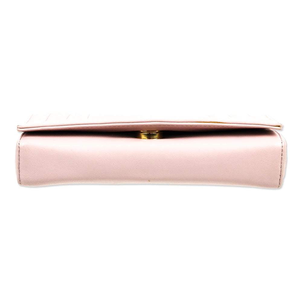 Rodo Pink Quilted Leather Small Crossbody with Chain Strap