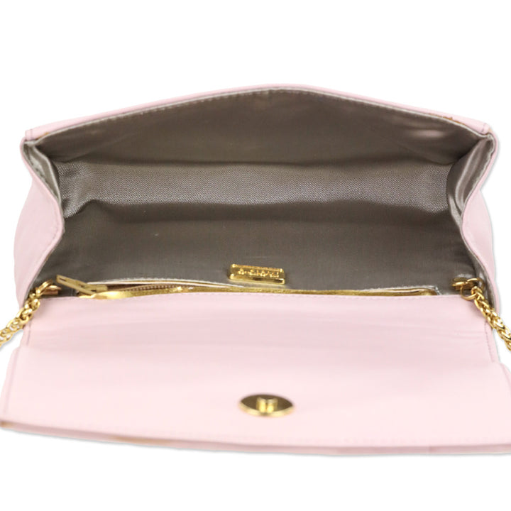 Rodo Pink Quilted Leather Small Crossbody with Chain Strap