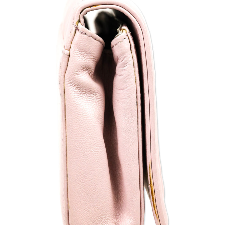Rodo Pink Quilted Leather Small Crossbody with Chain Strap