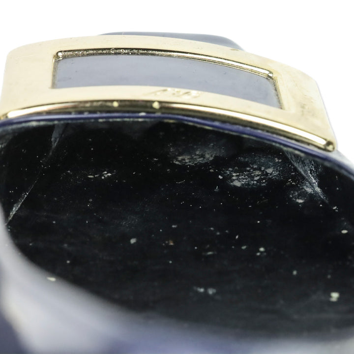 Roger Viver Navy Blue Patent Leather Gommettine Flats