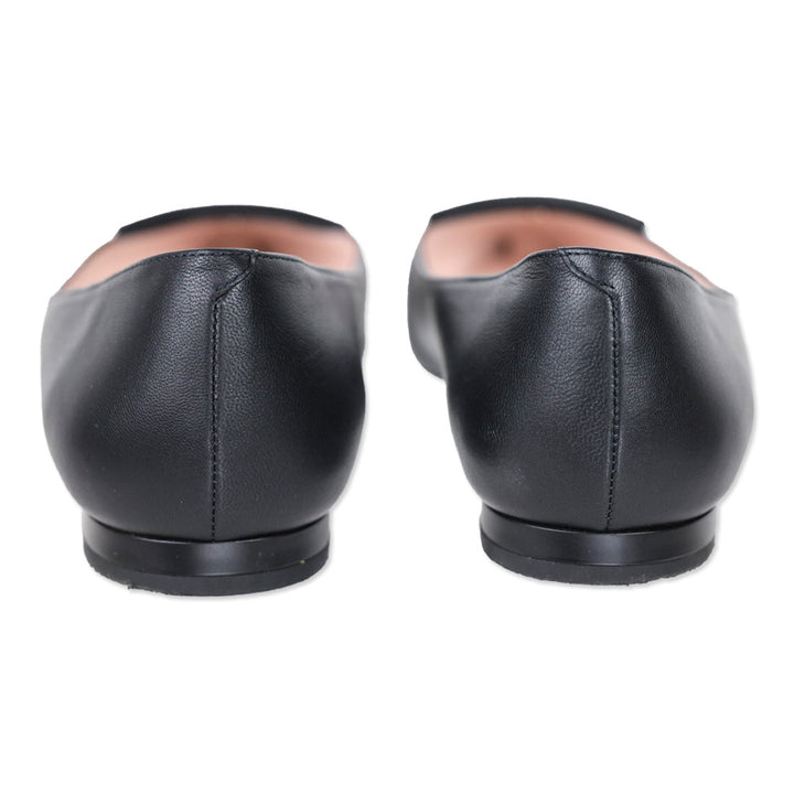 Roger Vivier Black Leather Gommettine Ballet Falts