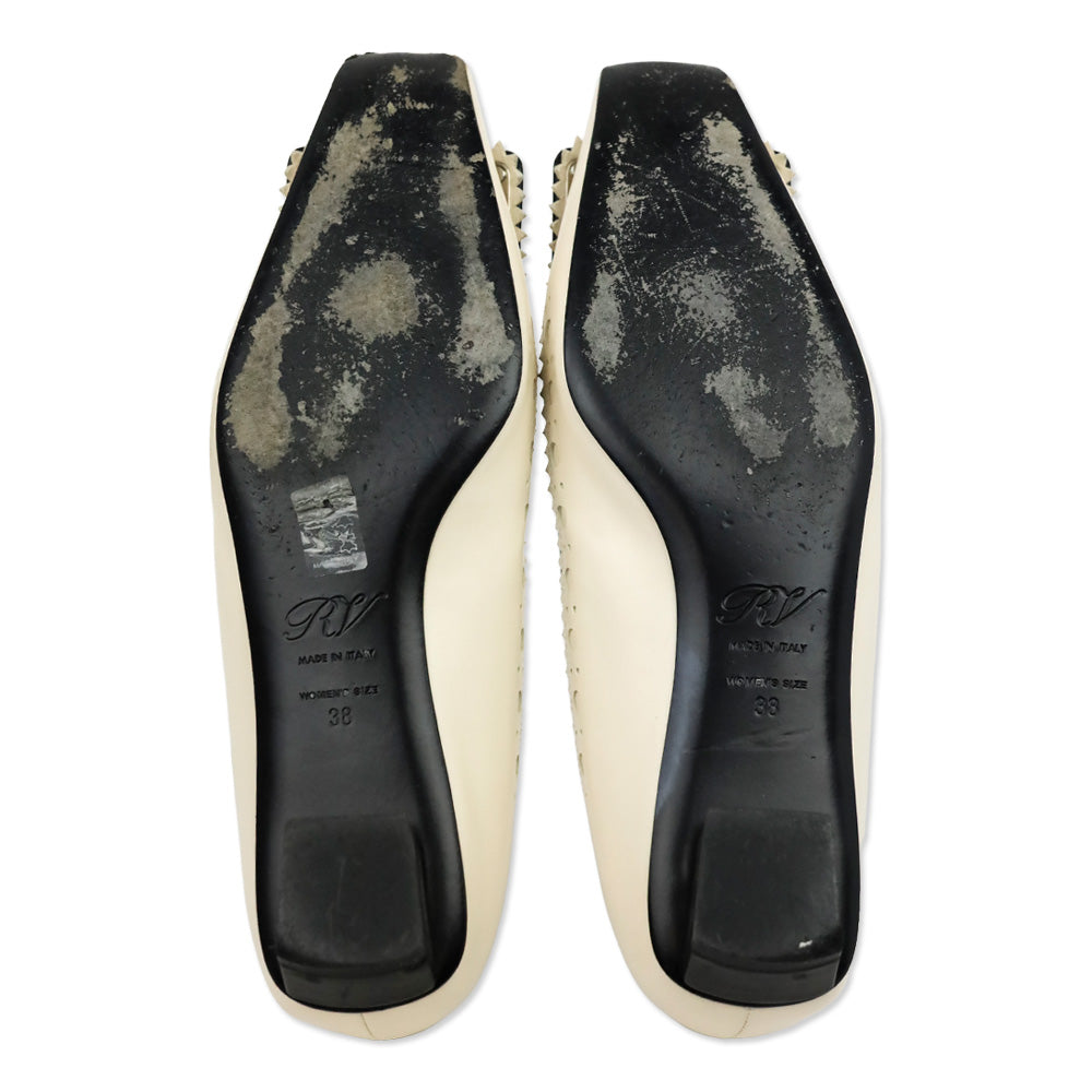 Roger Vivier Black/Cream Leather Brogue Gommettine Flats