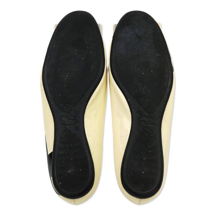 Roger Vivier Black/Cream Star Patent Leather Gommettine Flats