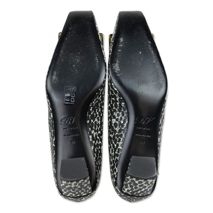 Roger Vivier Black/Grey Snakeskin Print Embossed Gommettine Pump