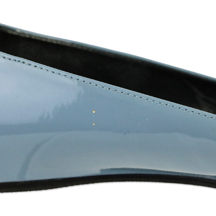 Roger Vivier Blue Patent Leather Gold Gommettine Flats