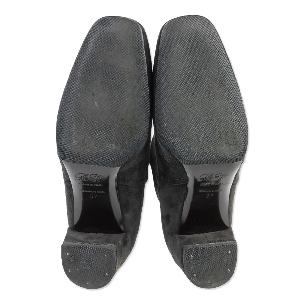 Roger Vivier Grey Suede Polly 45 Booties