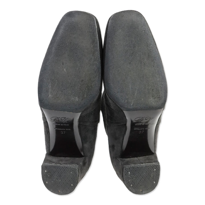 Roger Vivier Grey Suede Polly 45 Booties