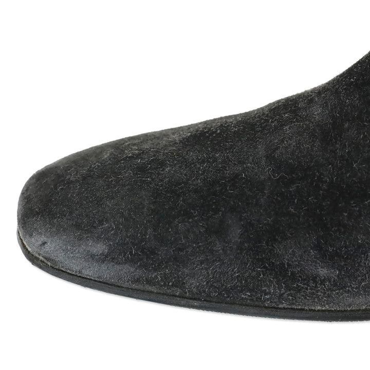 Roger Vivier Grey Suede Polly 45 Booties