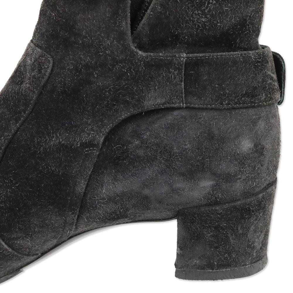 Roger Vivier Grey Suede Polly 45 Booties