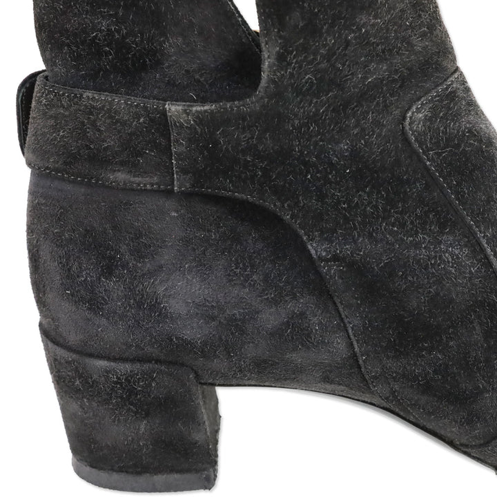 Roger Vivier Grey Suede Polly 45 Booties