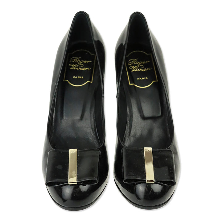 Roger Vivier Patent Leather Bow Pump