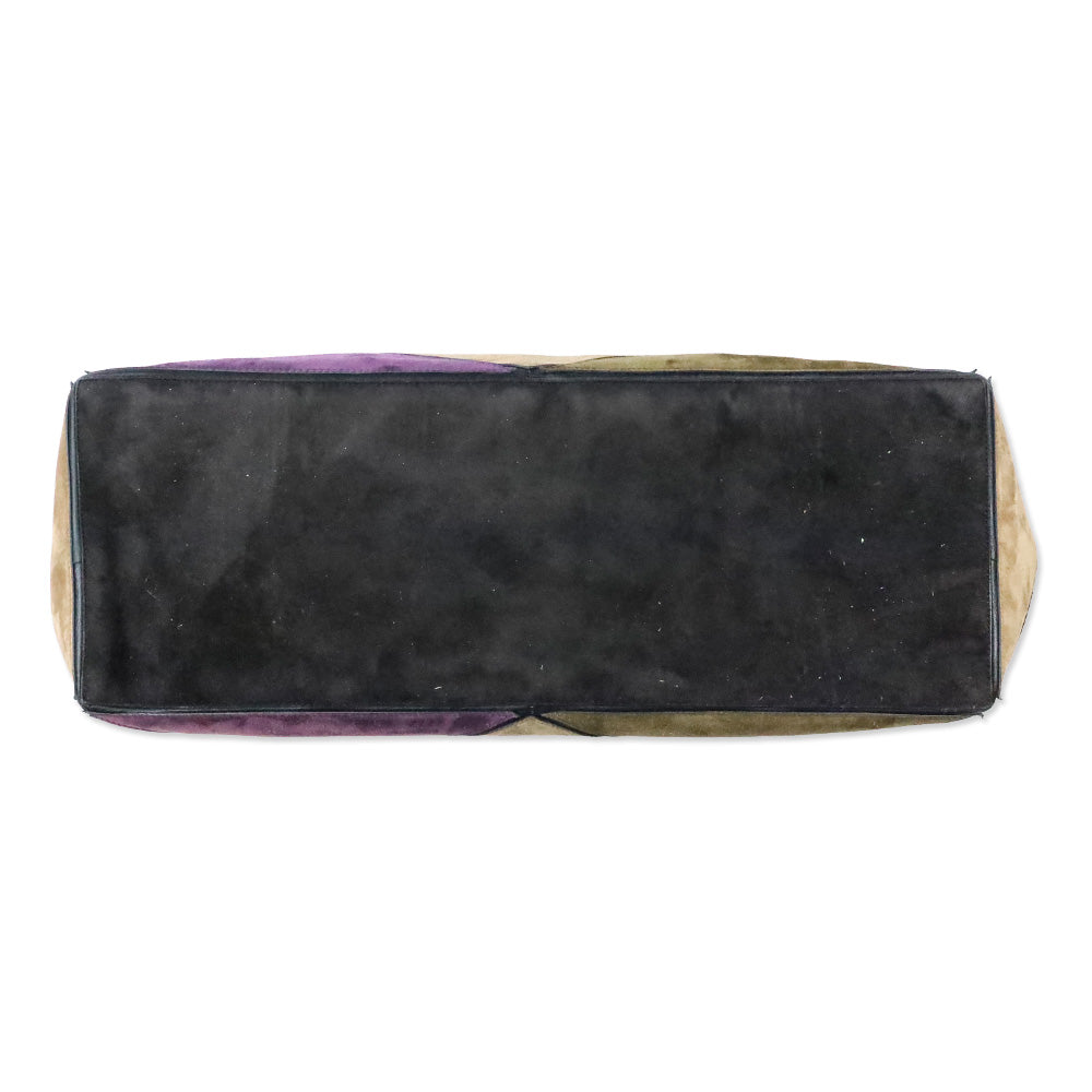 Roger Vivier Purple Multi Patchwork Suede Tote