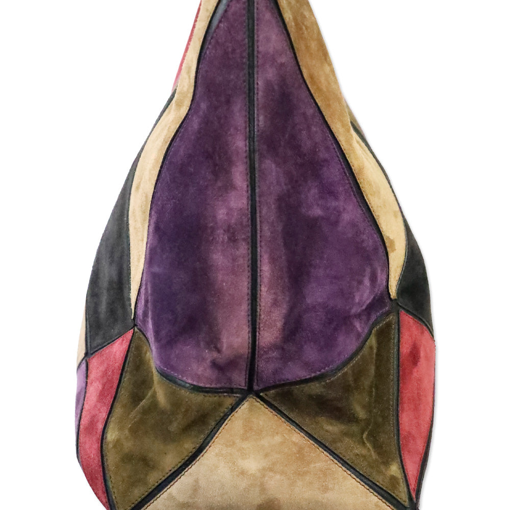 Roger Vivier Purple Multi Patchwork Suede Tote