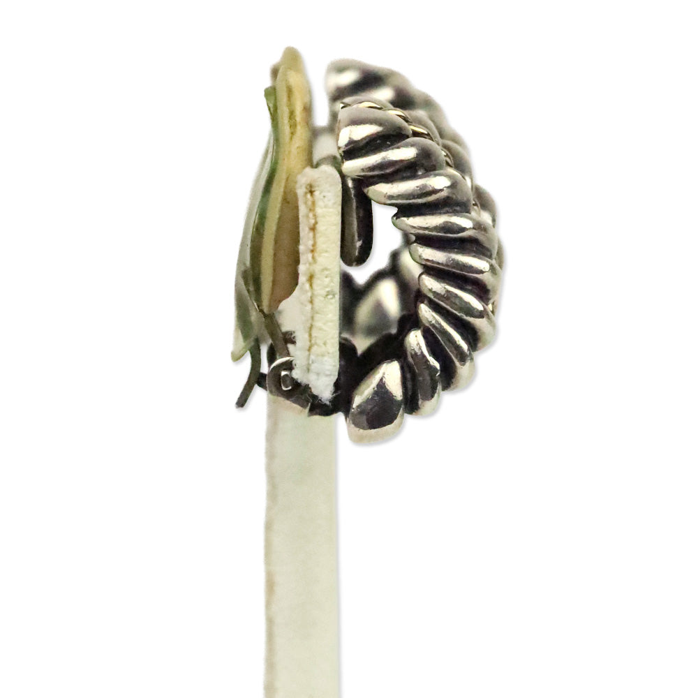 Ron Rizzo Two-Tone Ribbed Clip-On Earrings