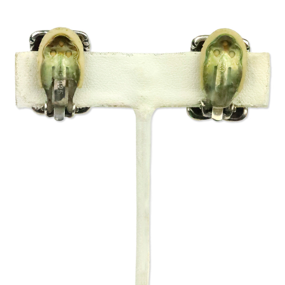 Ron Rizzo Two-Tone Ribbed Clip-On Earrings