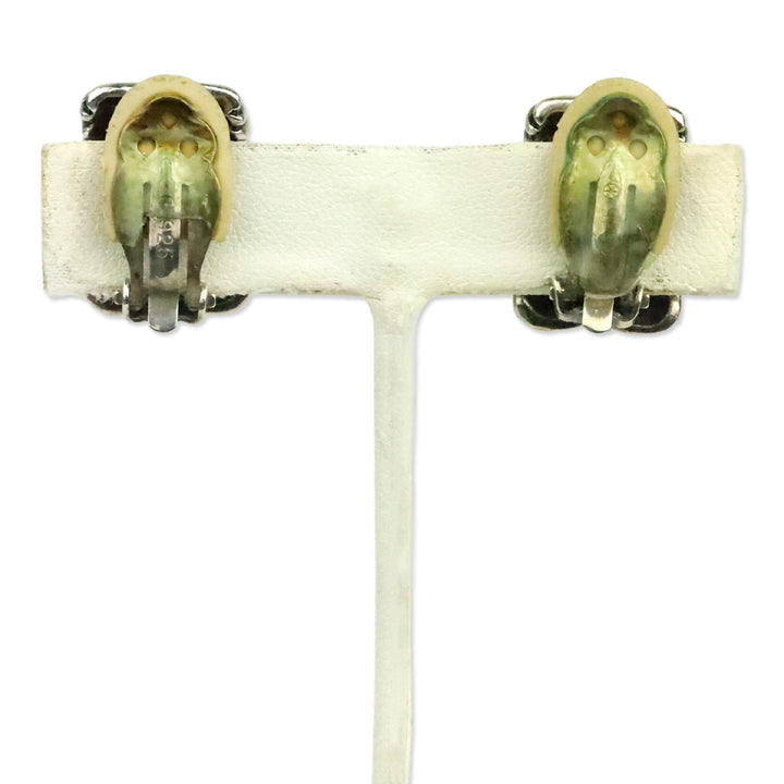 Ron Rizzo Two-Tone Ribbed Clip-On Earrings