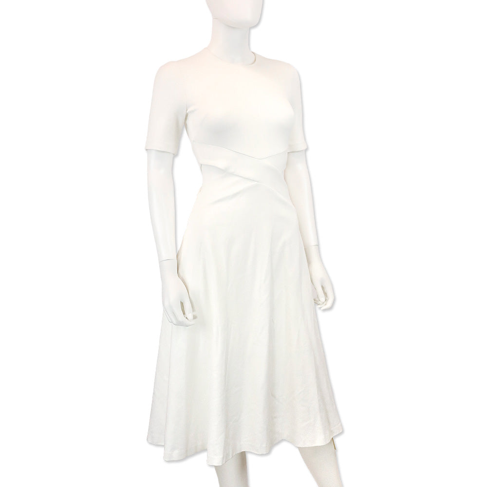 Rosetta Getty White Cutout Stretch-Knit Midi Dress