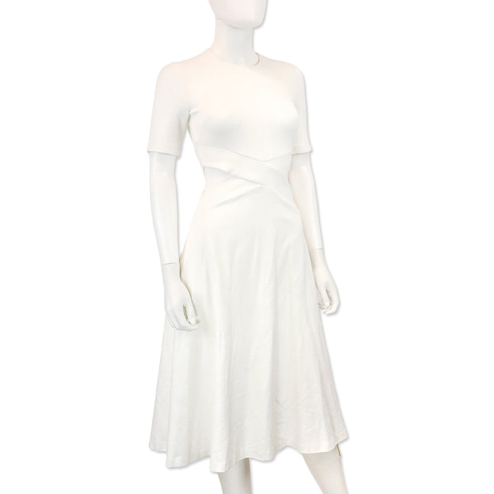 Rosetta Getty White Cutout Stretch-Knit Midi Dress