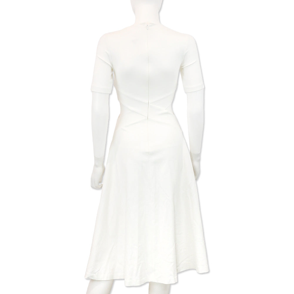 Rosetta Getty White Cutout Stretch-Knit Midi Dress